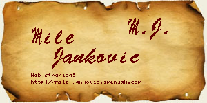 Mile Janković vizit kartica